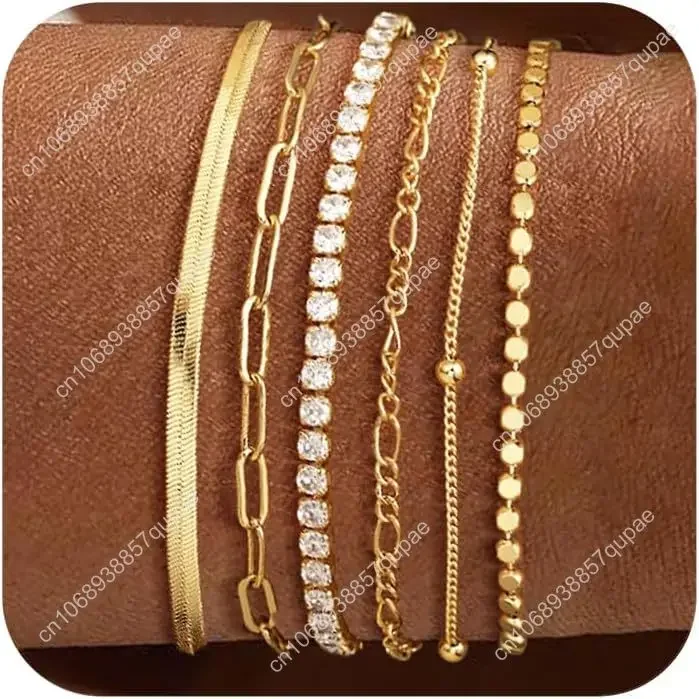 Waterproof Gold Bracelets Set for Women Trendy, Dainty 14K Real Gold Plated Jewelry Fashion Stackable Tennis Beaded Figa
Waterproof Gold Bracelets Set for Women Trendy, Dainty 14K Real Gold Plated Jewelry Fashion Stackable Tennis Beaded Figa