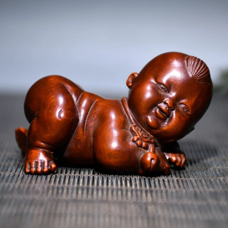 3" Collect China Box-wood Hand Engraving Sweetness Child Lying Statue
3" Collect China Box-wood Hand Engraving Sweetness Child Lying Statue