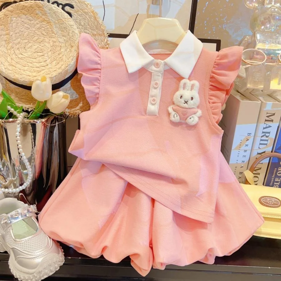 Girls Polka Dot Dopaamine Set Summer New Style Flower Bud Short Skirt Two Piece Suit Fashionable Kids Clothing
Girls Polka Dot Dopaamine Set Summer New Style Flower Bud Short Skirt Two Piece Suit Fashionable Kids Clothing