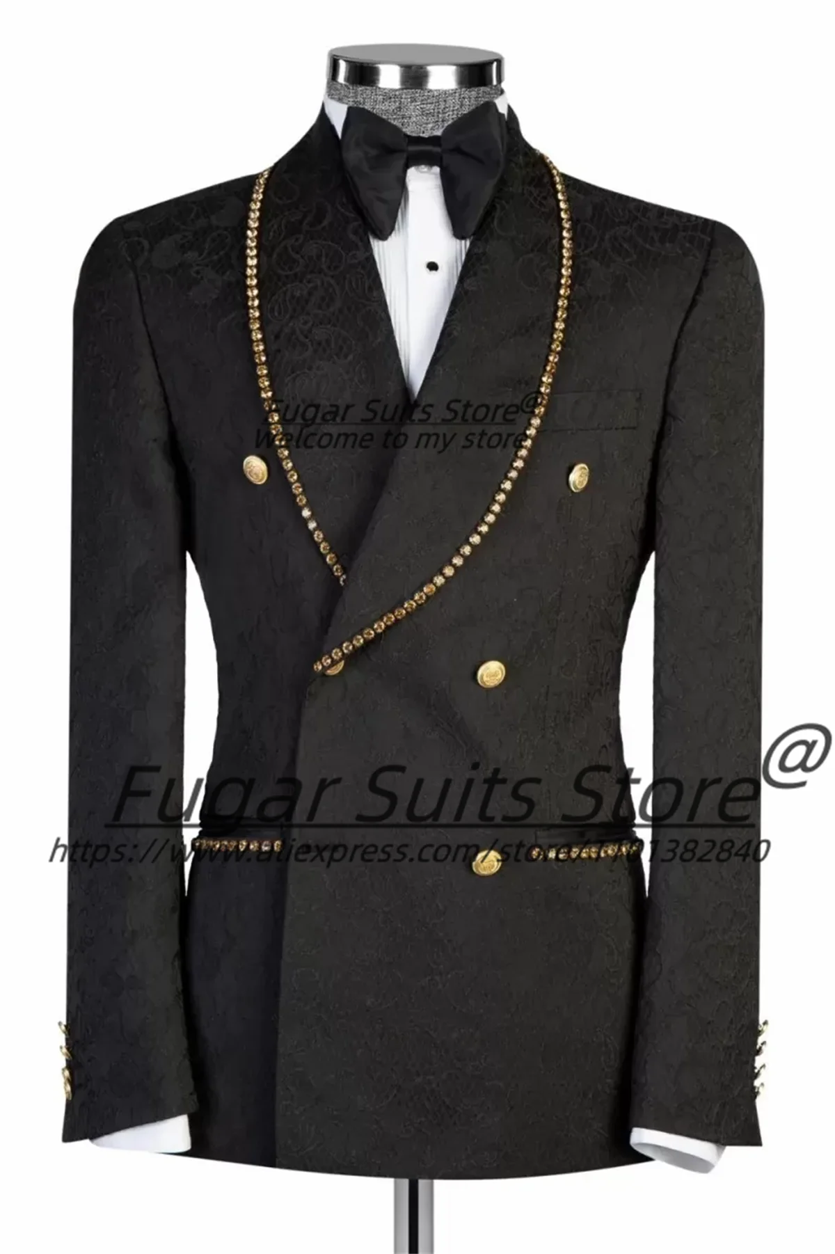 High-end Black Formal Groom Wedding Tuxedos Customized Slim Fit Double Breasted Groom Wedding Tuxedos 2 Pieces Sets Ropa Hombre
High-end Black Formal Groom Wedding Tuxedos Customized Slim Fit Double Breasted Groom Wedding Tuxedos 2 Pieces Sets Ropa Hombre