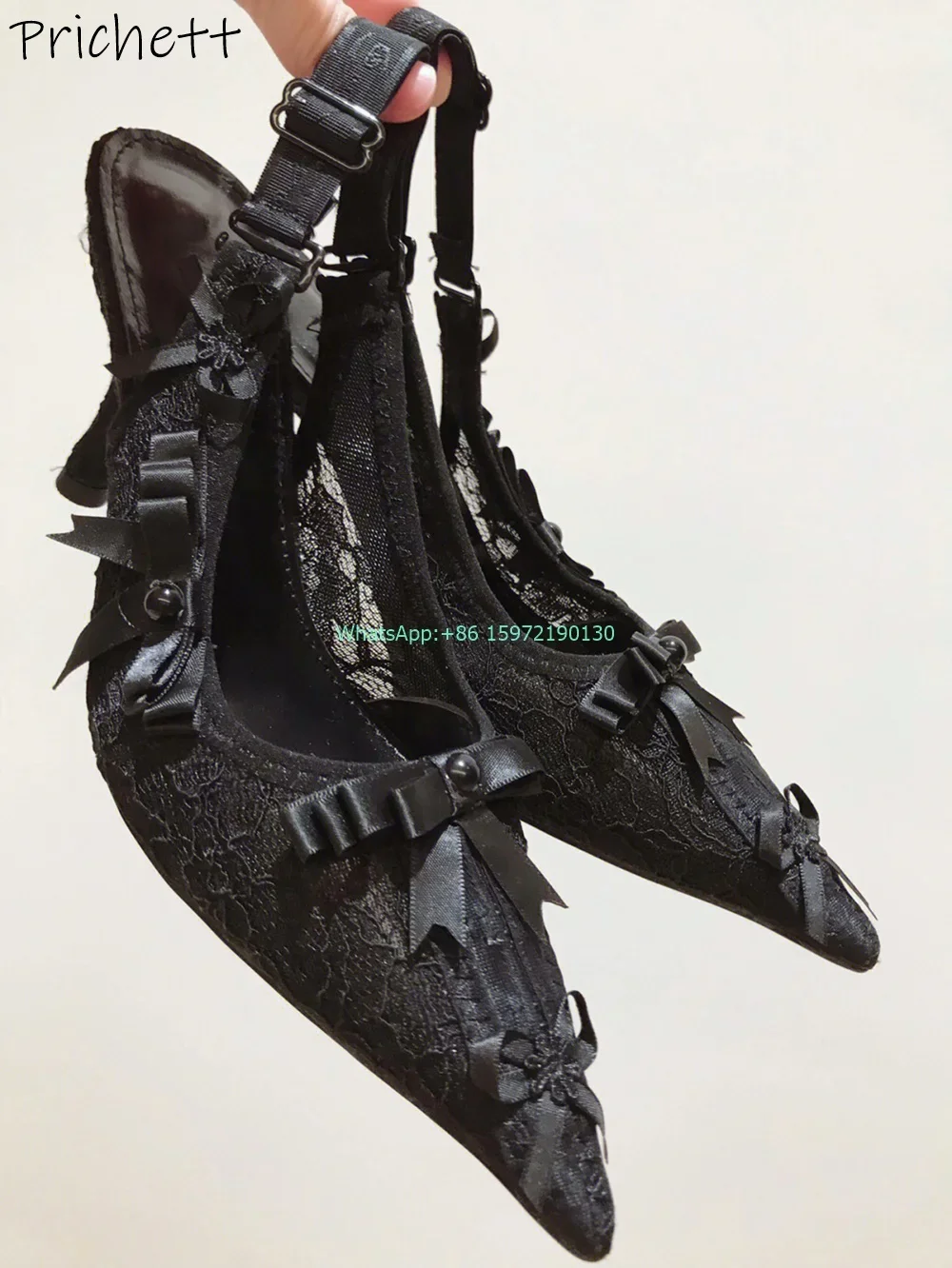 Lace Black Bows Sandals Pointy Toe Thin Heels Buckle Strap Solid Franch Style Stiletto Shoes Slingback Ladies Sexy Runway Shoes
Lace Black Bows Sandals Pointy Toe Thin Heels Buckle Strap Solid Franch Style Stiletto Shoes Slingback Ladies Sexy Runway Shoes