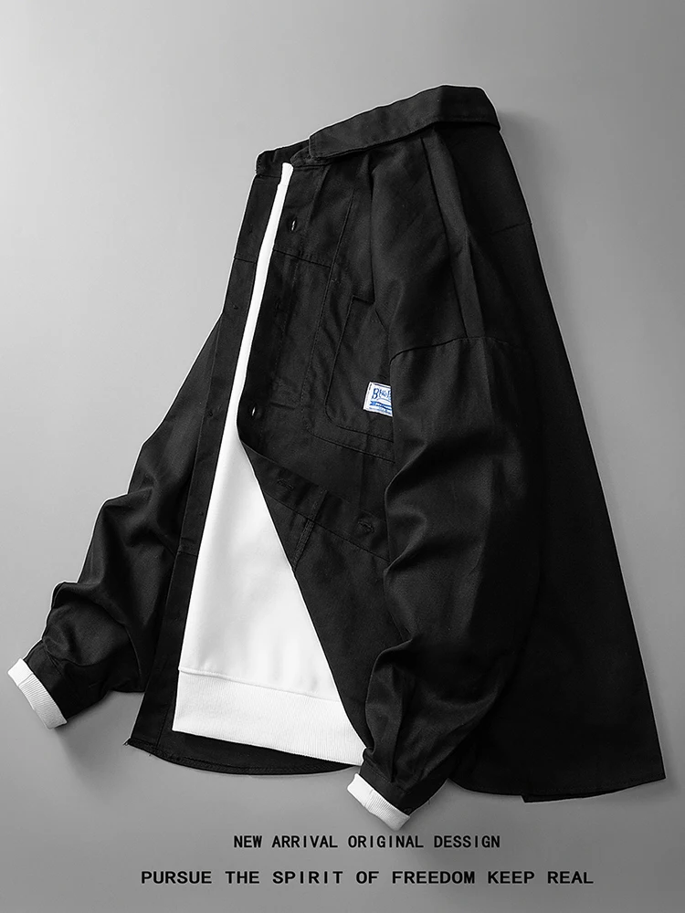 New 2024 Men's Workwear irt Jaet Casual Bla Versatile Sli Windproof Long Sve Flip Collar ket Design Outerwear
New 2024 Men's Workwear irt Jaet Casual Bla Versatile Sli Windproof Long Sve Flip Collar ket Design Outerwear