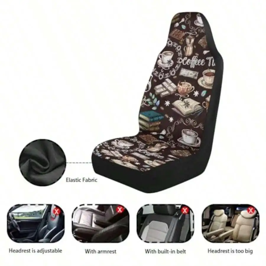 Coffee Print Car Seat Cover Universal Front Seat Protector For Cars SUV Truck All Weather Elastic Fabric
Coffee Print Car Seat Cover Universal Front Seat Protector For Cars SUV Truck All Weather Elastic Fabric
