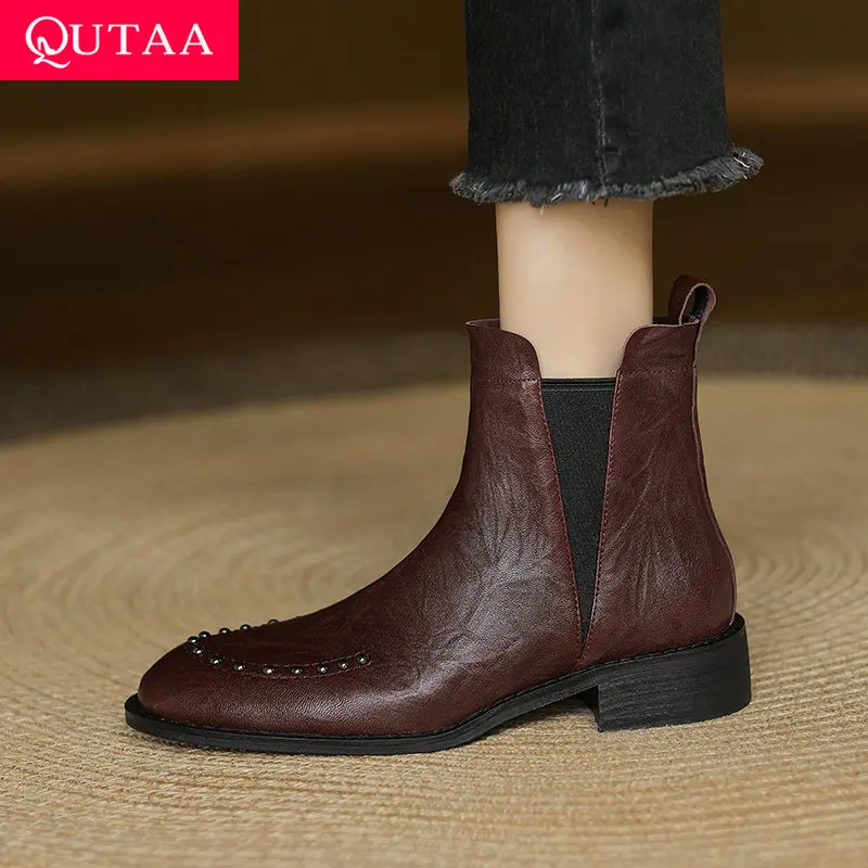 QUTAA 2026 Fashion Women Ankle Boots Winter Shoes Genuine leather Autumn Low Heels Round Toe Chelsea Dress Short Boots 34-40
QUTAA 2026 Fashion Women Ankle Boots Winter Shoes Genuine leather Autumn Low Heels Round Toe Chelsea Dress Short Boots 34-40