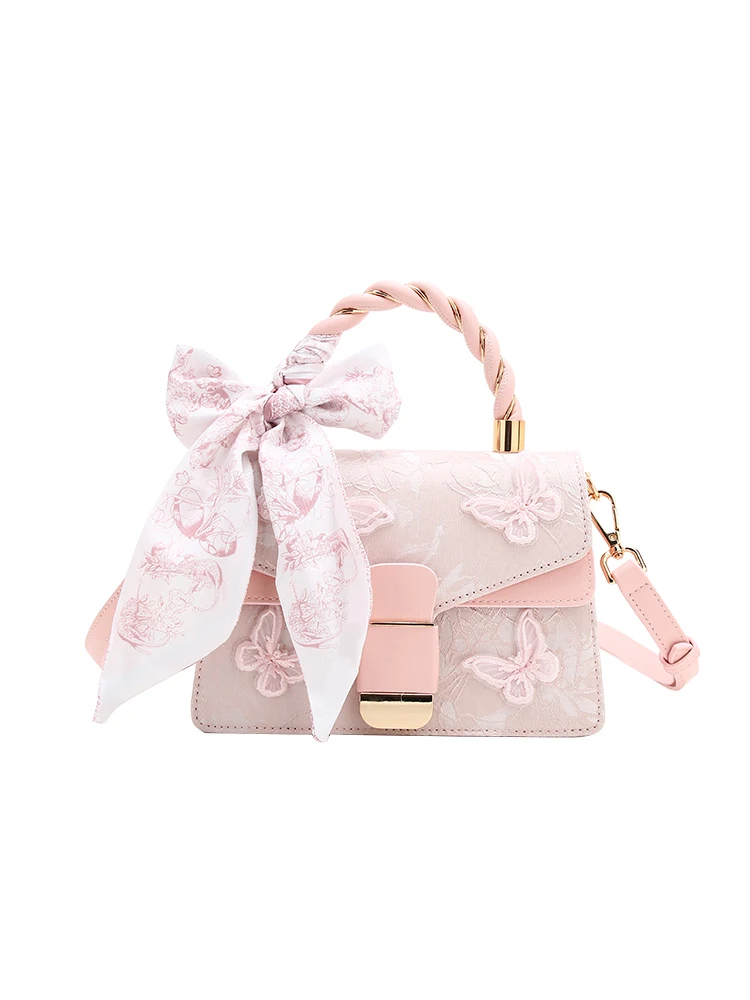 Sweet and Luxury Square Bag with Delicate Embroidery Butterfly and Scarves Women's Popular and Fashion Crossbody Bag for Dating
Sweet and Luxury Square Bag with Delicate Embroidery Butterfly and Scarves Women's Popular and Fashion Crossbody Bag for Dating