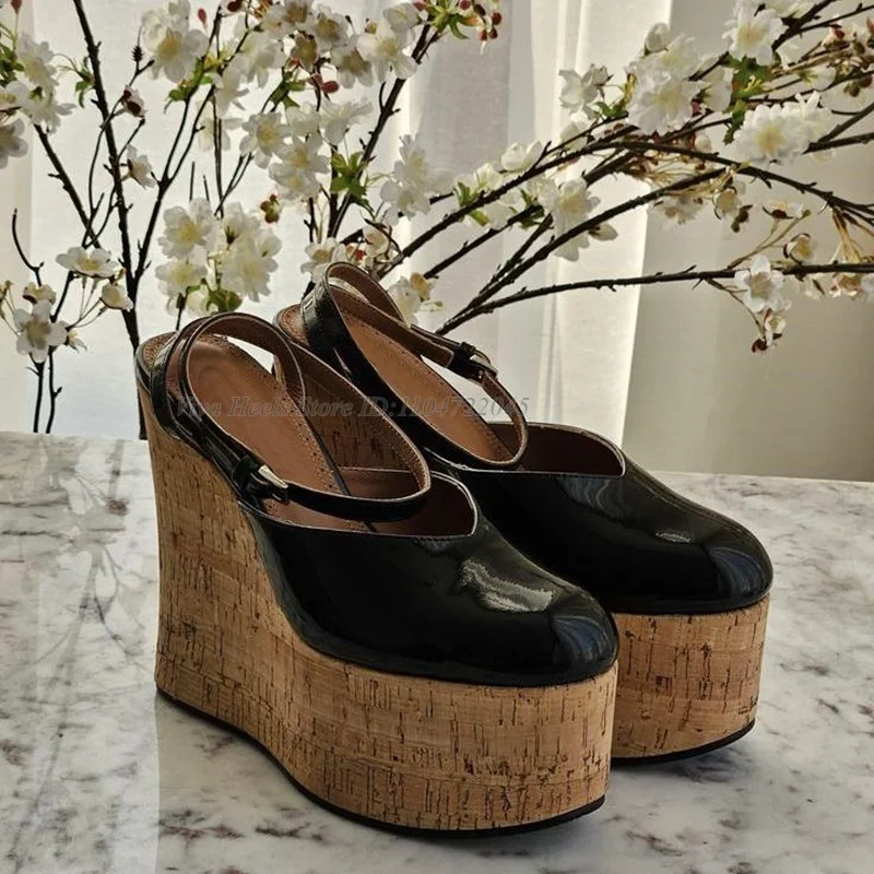 Platform Patent Leather Wedges Heeled Sandals Round Toe Ankle Strap Clog Colorful High Heels Luxury Designer Highten Shoes
Platform Patent Leather Wedges Heeled Sandals Round Toe Ankle Strap Clog Colorful High Heels Luxury Designer Highten Shoes