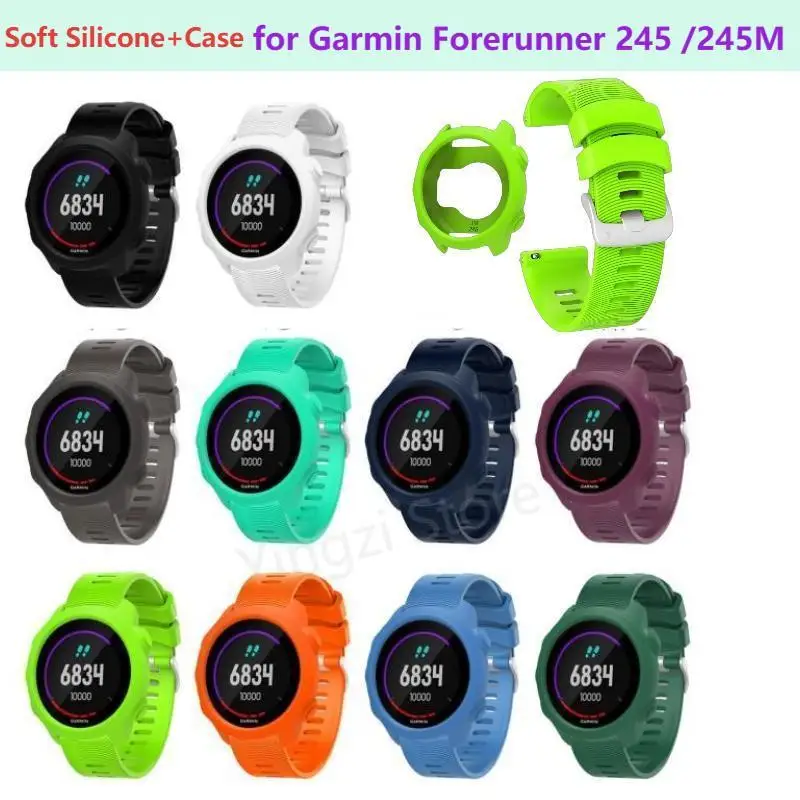Soft Silicone Case+Strap for Garmin Forerunner245 Bumper Protective Shell +Strap for Forerunner245M/245 Watch Cover Accessory
Soft Silicone Case+Strap for Garmin Forerunner245 Bumper Protective Shell +Strap for Forerunner245M/245 Watch Cover Accessory