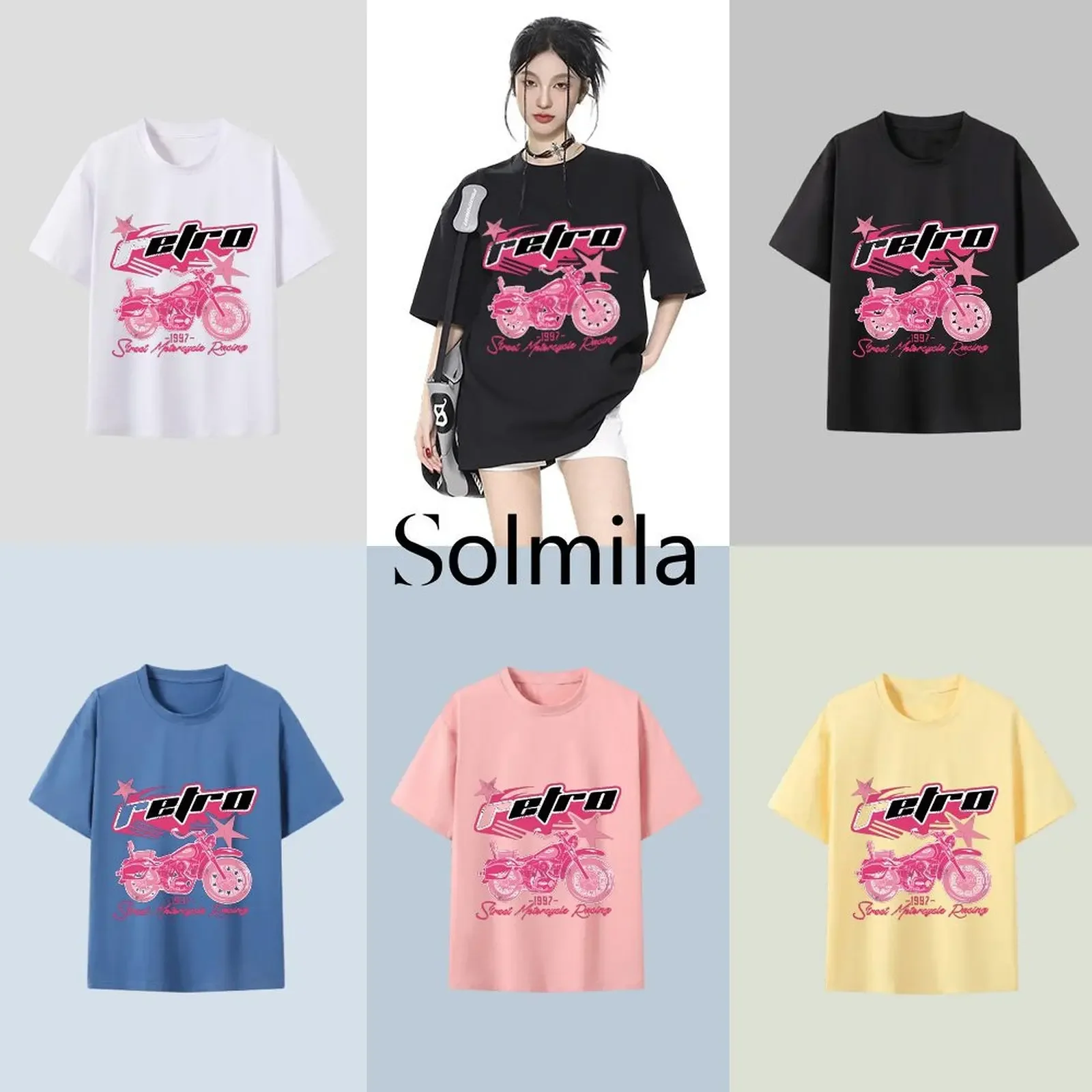 Summer Women Loose Motorcycle Print Casual Round Neck Short Sleeve T Shirt Summer Slight Stretch Top Breathable Streetwear 2025
Summer Women Loose Motorcycle Print Casual Round Neck Short Sleeve T Shirt Summer Slight Stretch Top Breathable Streetwear 2025