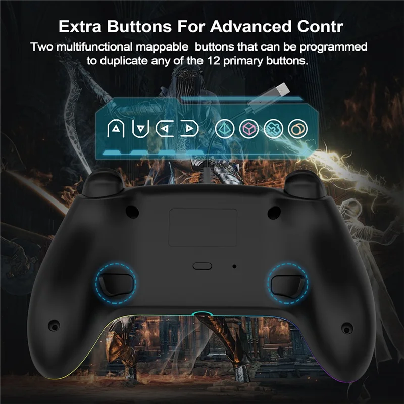 ELECT-For PS5 Wired Gamepad RGB Lights Hall Trigger Vibration Continuous Back Button PC/Steam Gamepad SZ-5005W Black
ELECT-For PS5 Wired Gamepad RGB Lights Hall Trigger Vibration Continuous Back Button PC/Steam Gamepad SZ-5005W Black