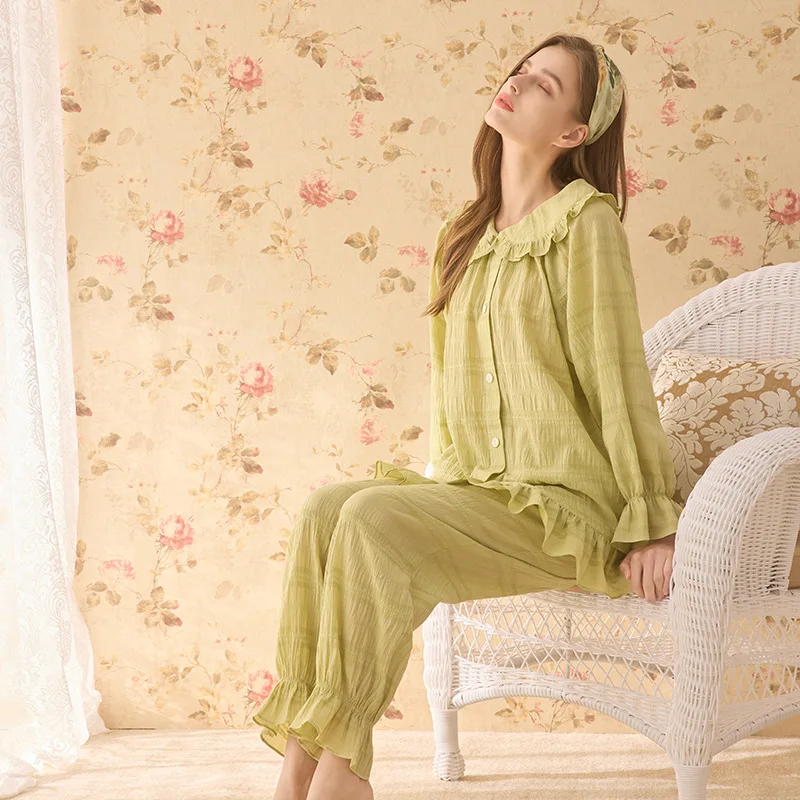 Two Pieces Soft Sleep Set Women 100% Cotton Pajamas Suit 2023 Spring New Nightwear Lovely Pyjamas Loungewear Casual Lingerie
Two Pieces Soft Sleep Set Women 100% Cotton Pajamas Suit 2023 Spring New Nightwear Lovely Pyjamas Loungewear Casual Lingerie