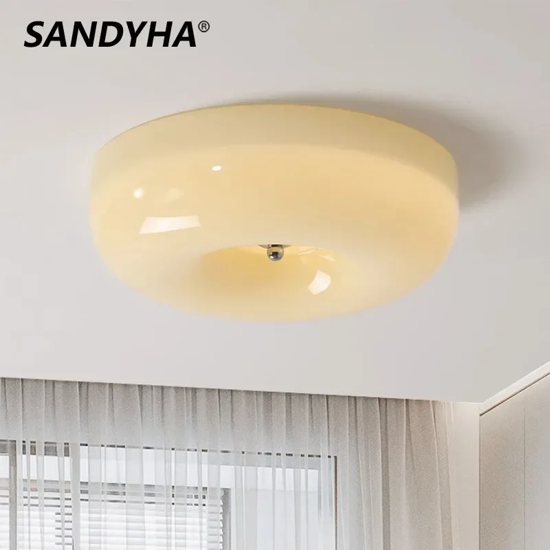 SANDYHA Modern Cream Style Ceiling Light Round White Glass Chandelier Home Decor for Bedroom Dining Table Living Room Led Lamp
SANDYHA Modern Cream Style Ceiling Light Round White Glass Chandelier Home Decor for Bedroom Dining Table Living Room Led Lamp