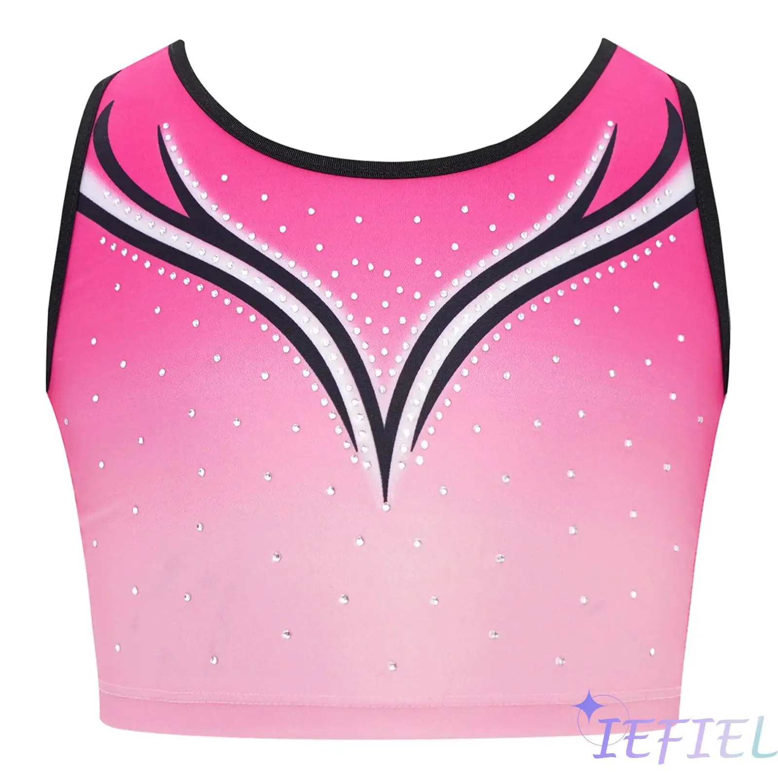 Kids Girls Gymnastics Ballet Dance Crop Top Round Neck Sleeveless Sparkling Rhinestones Gradient Tank Top Lyrical Skating Vest
Kids Girls Gymnastics Ballet Dance Crop Top Round Neck Sleeveless Sparkling Rhinestones Gradient Tank Top Lyrical Skating Vest