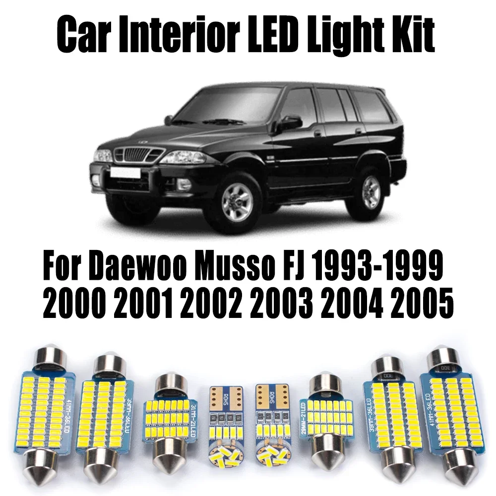 12Pcs Canbus For Daewoo Musso FJ 1993- 2002 2003 2004 2005 Car Number Plate Bulb LED Interior Map Dome Reading Trunk Light Kit
12Pcs Canbus For Daewoo Musso FJ 1993- 2002 2003 2004 2005 Car Number Plate Bulb LED Interior Map Dome Reading Trunk Light Kit
