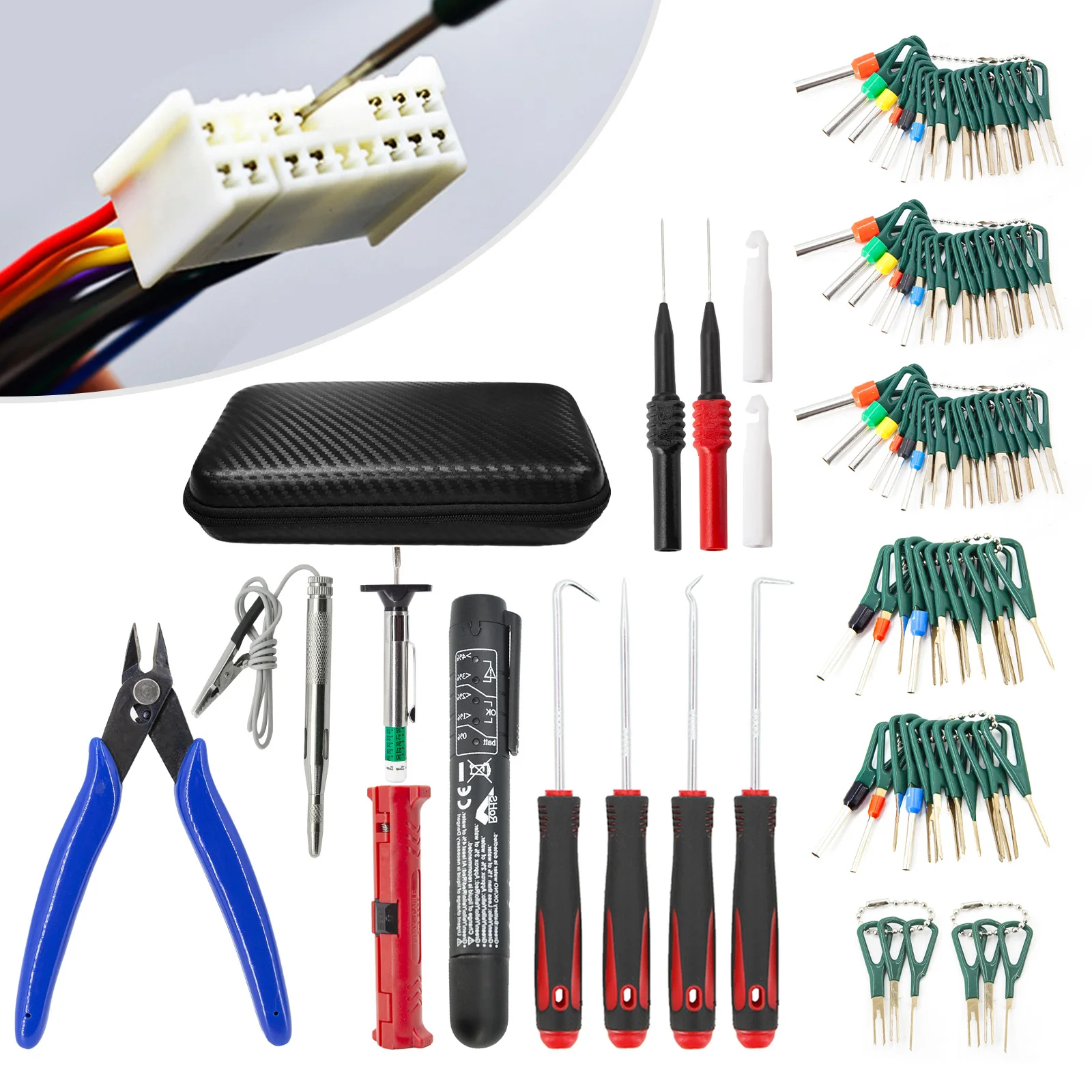 Terminal Removal Tool Kit Terminal Pin Extractor Wire Connector Pin Release Key Tool Set Extractor Puller Repair Remover for Car
Terminal Removal Tool Kit Terminal Pin Extractor Wire Connector Pin Release Key Tool Set Extractor Puller Repair Remover for Car