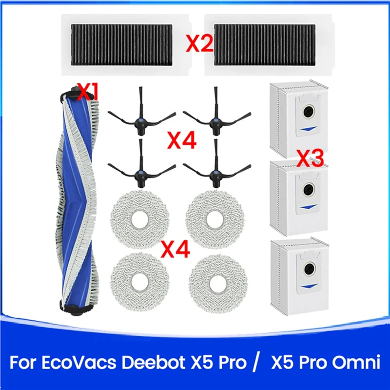 A69E14PCS For ECOVACS DEEBOT X5 PRO / X5 Pro OMNI Vacuum Cleaner Replacement Parts Mop Cloth Hepa Filter Main Side Brush
A69E14PCS For ECOVACS DEEBOT X5 PRO / X5 Pro OMNI Vacuum Cleaner Replacement Parts Mop Cloth Hepa Filter Main Side Brush