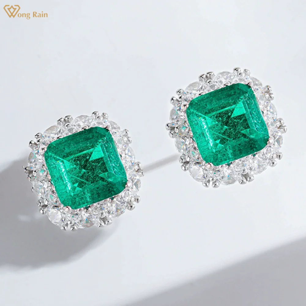 Wong Rain Vintage 925 Sterling Silver Asscher Cut Emerald High Carbon Diamond Gemstone Ear Studs Earrings Fine Jewelry Gifts
Wong Rain Vintage 925 Sterling Silver Asscher Cut Emerald High Carbon Diamond Gemstone Ear Studs Earrings Fine Jewelry Gifts