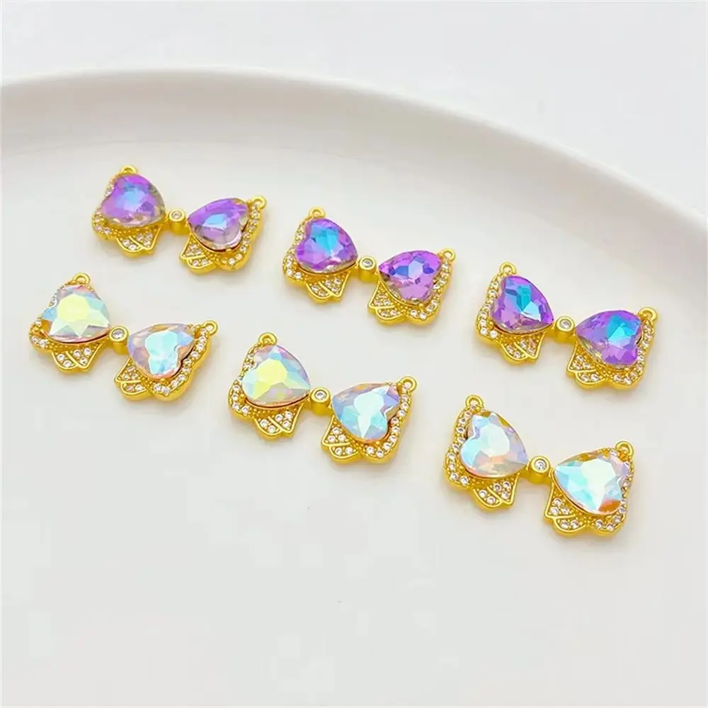 18K Gold-plating Zirconium Crystal Love Bow Double Hanging Connection Pendant Handmade DIY Bracelet Necklace Accessories
18K Gold-plating Zirconium Crystal Love Bow Double Hanging Connection Pendant Handmade DIY Bracelet Necklace Accessories