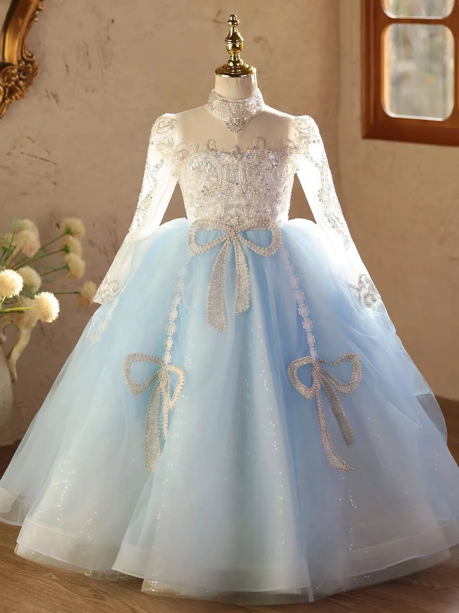 Custom High-Neck Beading Flower Girl Dress Long Sleeve Wedding Birthday Holiday Pageant Party Gown Bow Embellished Tulle Skirt
Custom High-Neck Beading Flower Girl Dress Long Sleeve Wedding Birthday Holiday Pageant Party Gown Bow Embellished Tulle Skirt