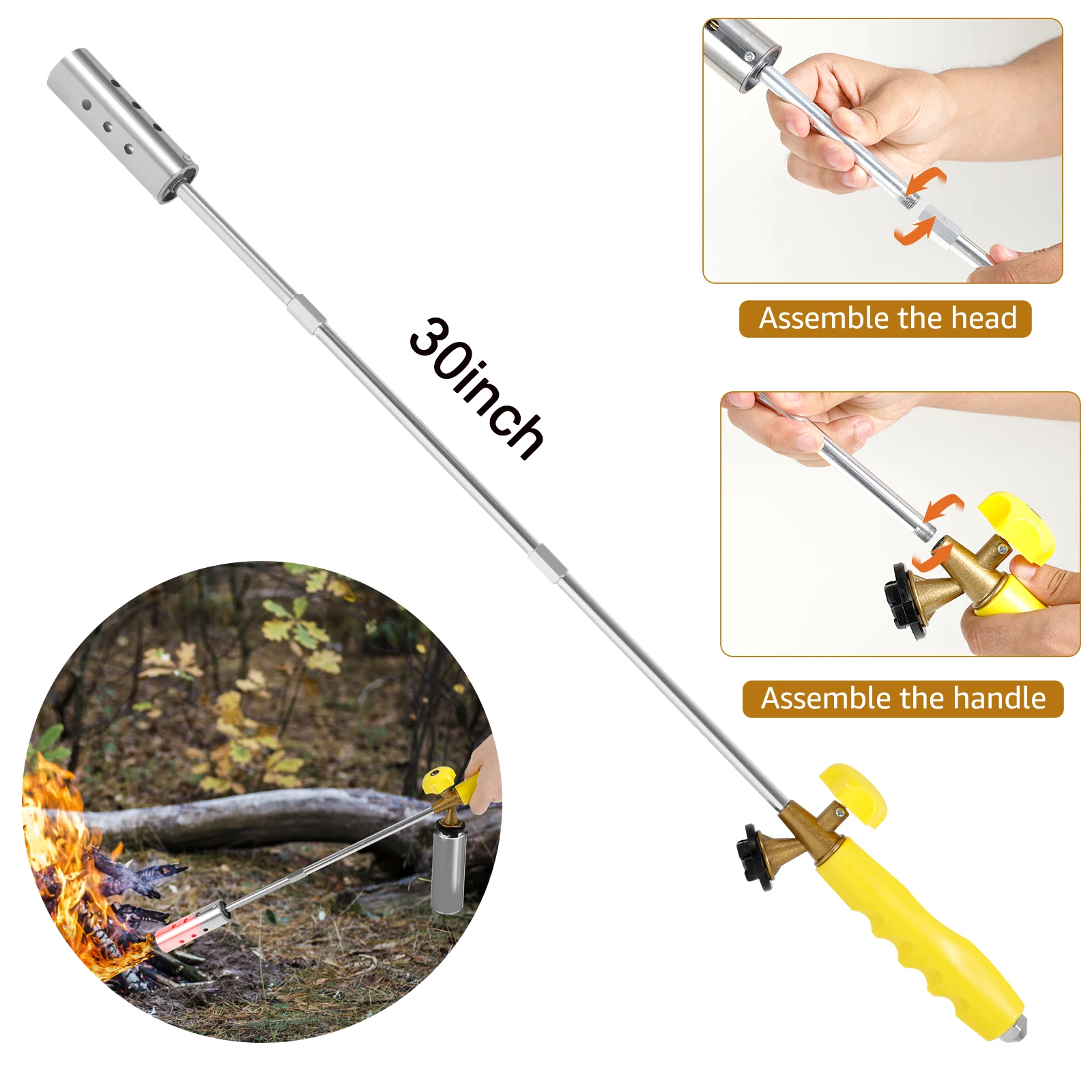 Weed Torch Weed Terminator Detachable Long Arm Stainless Steel Multipurpose Garden Ice Melting Charcoal Starter Non Slip Handle
Weed Torch Weed Terminator Detachable Long Arm Stainless Steel Multipurpose Garden Ice Melting Charcoal Starter Non Slip Handle