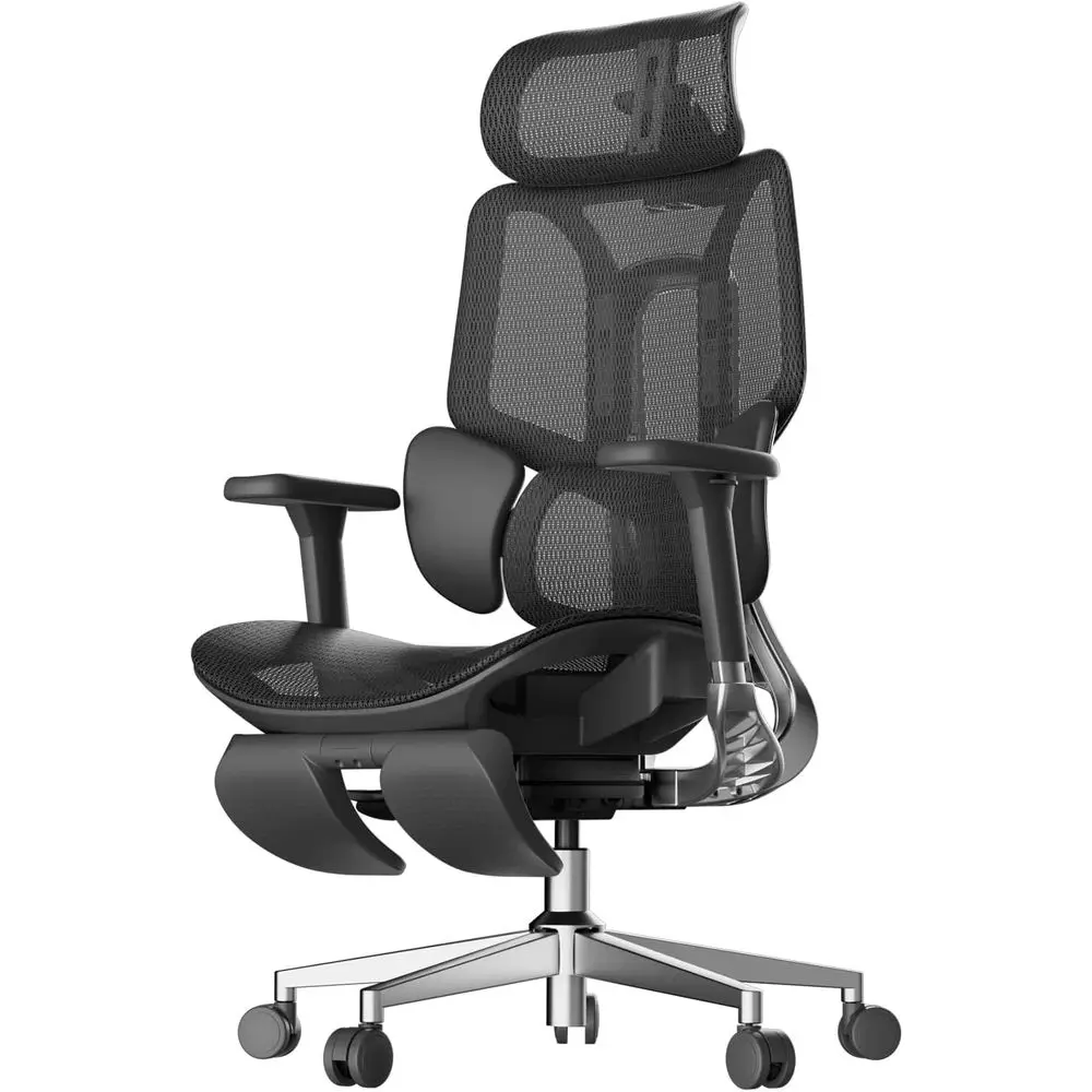 Ergonomic Office Chair for Big and Tall - 3-Zone Lumbar, 3D Adjustable Backrest, 4D Armrests, Swivel, Black with Footrest
Ergonomic Office Chair for Big and Tall - 3-Zone Lumbar, 3D Adjustable Backrest, 4D Armrests, Swivel, Black with Footrest