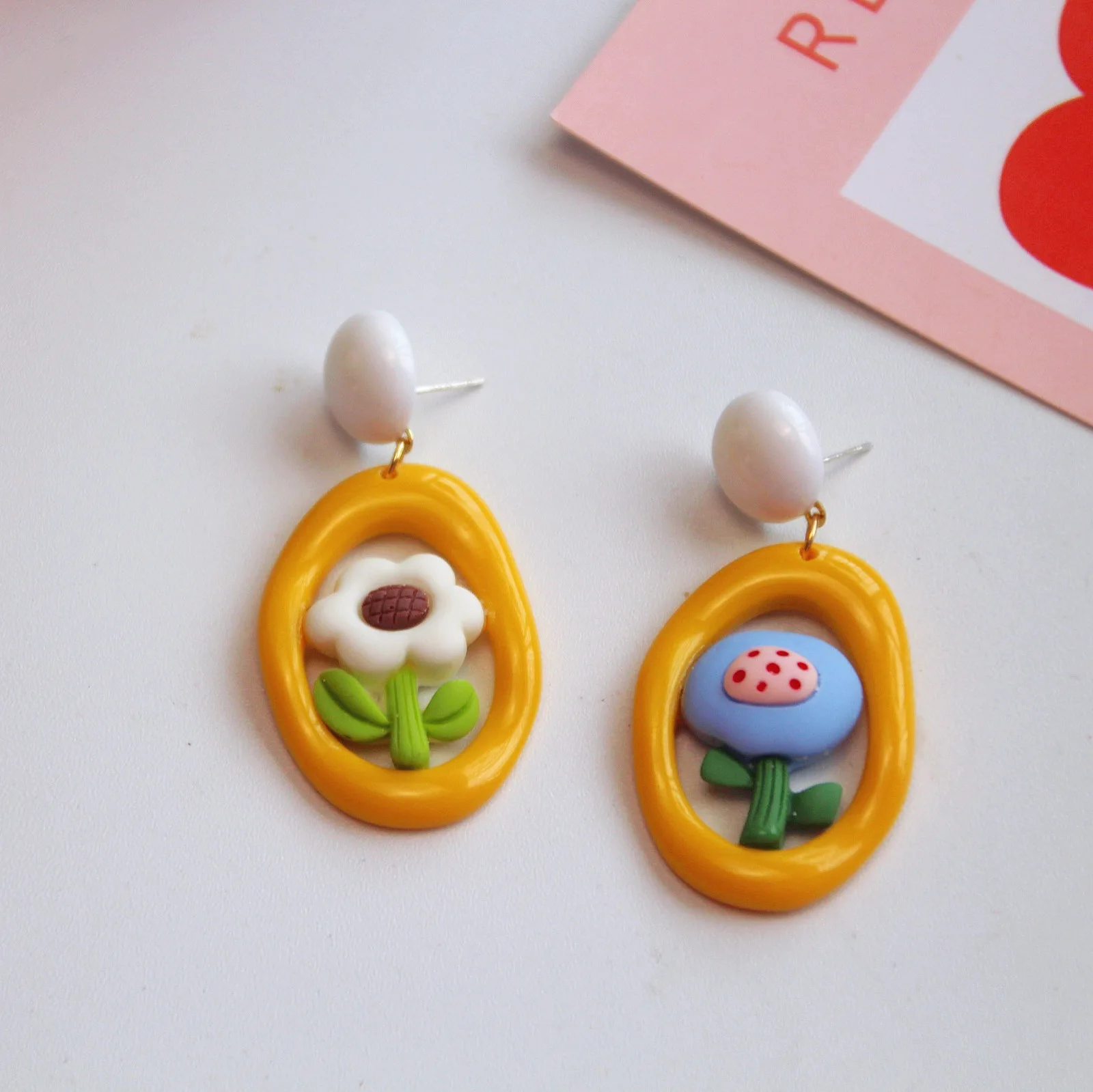 Sweet Asymmetric Flower Geometric Earring Handmaking Polymer Clay Flower Resin Earrings Colorful Flower Earring Wholesale Custom
Sweet Asymmetric Flower Geometric Earring Handmaking Polymer Clay Flower Resin Earrings Colorful Flower Earring Wholesale Custom