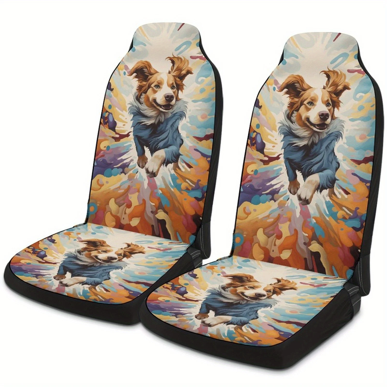 2pcs Fashionable Puppy Print Car Seat Covers Universal Fit For Most Models
2pcs Fashionable Puppy Print Car Seat Covers Universal Fit For Most Models