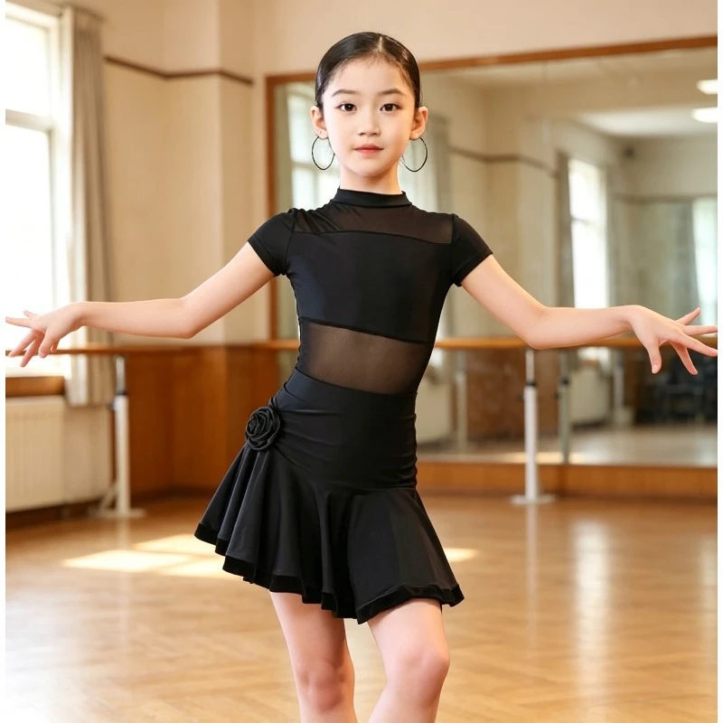 New Children Mesh Spliced Latin Dance Dress Girls Top And Skirt Suit For Cha-Cha Samba Rumba Practice Stage Dance Clothing
New Children Mesh Spliced Latin Dance Dress Girls Top And Skirt Suit For Cha-Cha Samba Rumba Practice Stage Dance Clothing