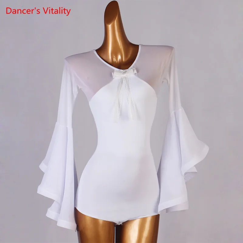 Latin Dance Body Suit Mesh Onesies Flared Sleeves Performance Clothes Profession Custom Adult Child Competition Clothing
Latin Dance Body Suit Mesh Onesies Flared Sleeves Performance Clothes Profession Custom Adult Child Competition Clothing