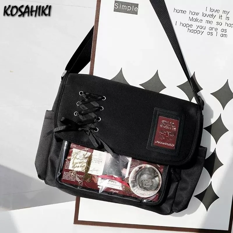 All Match Preppy Bandage Casual Women's Handbags Korean Y2k Aesthetic Simple Shoulder Ita Bag Vintage Transparent Crossbody Bags
All Match Preppy Bandage Casual Women's Handbags Korean Y2k Aesthetic Simple Shoulder Ita Bag Vintage Transparent Crossbody Bags