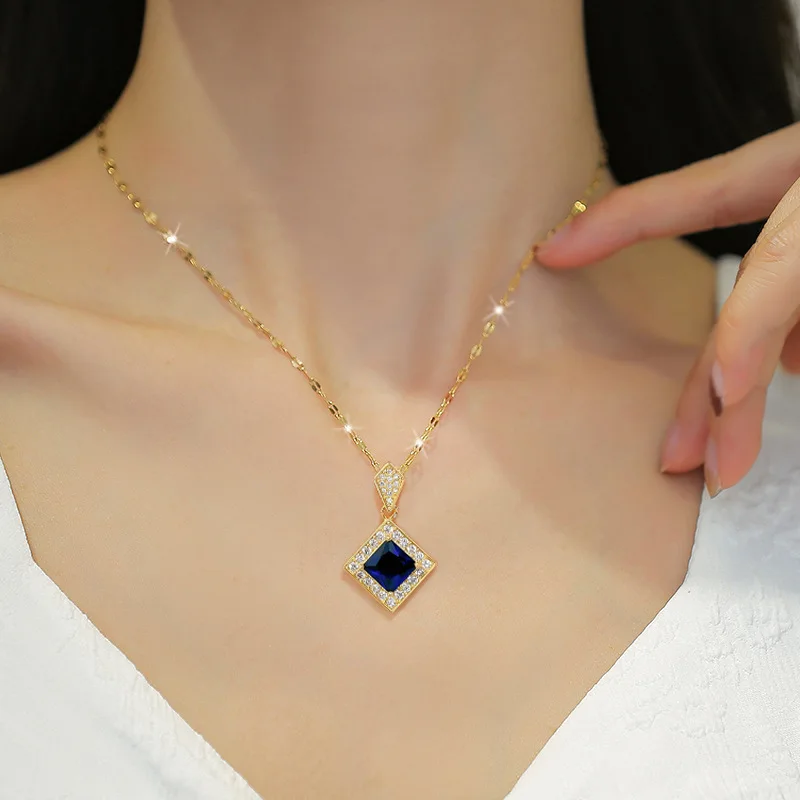 Luxury Royal Court Style Geometric Rhombus Navy Blue Crystal Necklace Earrings Set Women Elegant Wedding Jewelry Girls Gift
Luxury Royal Court Style Geometric Rhombus Navy Blue Crystal Necklace Earrings Set Women Elegant Wedding Jewelry Girls Gift