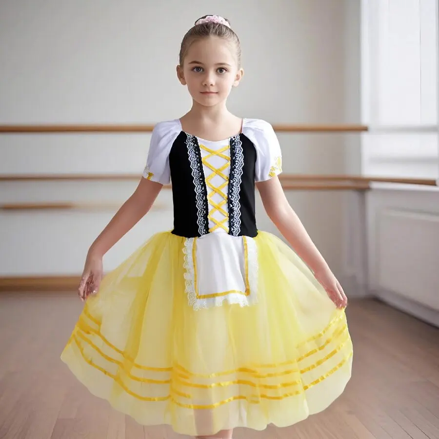 New Romantic Tutu Giselle Ballet Costumes Girls Child Velet Long Tulle Dress Skate Ballerina Dress Puff Sleeve Chorus Dress
New Romantic Tutu Giselle Ballet Costumes Girls Child Velet Long Tulle Dress Skate Ballerina Dress Puff Sleeve Chorus Dress
