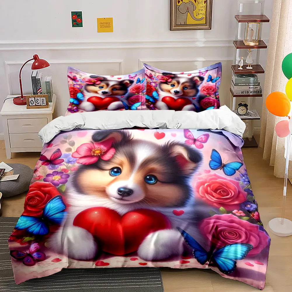 Romantic flowers butterflies and red heart Bedding Set for Kids Luxury Gift 3pcs Digital Print Comforter Set Soft Comfortable
Romantic flowers butterflies and red heart Bedding Set for Kids Luxury Gift 3pcs Digital Print Comforter Set Soft Comfortable