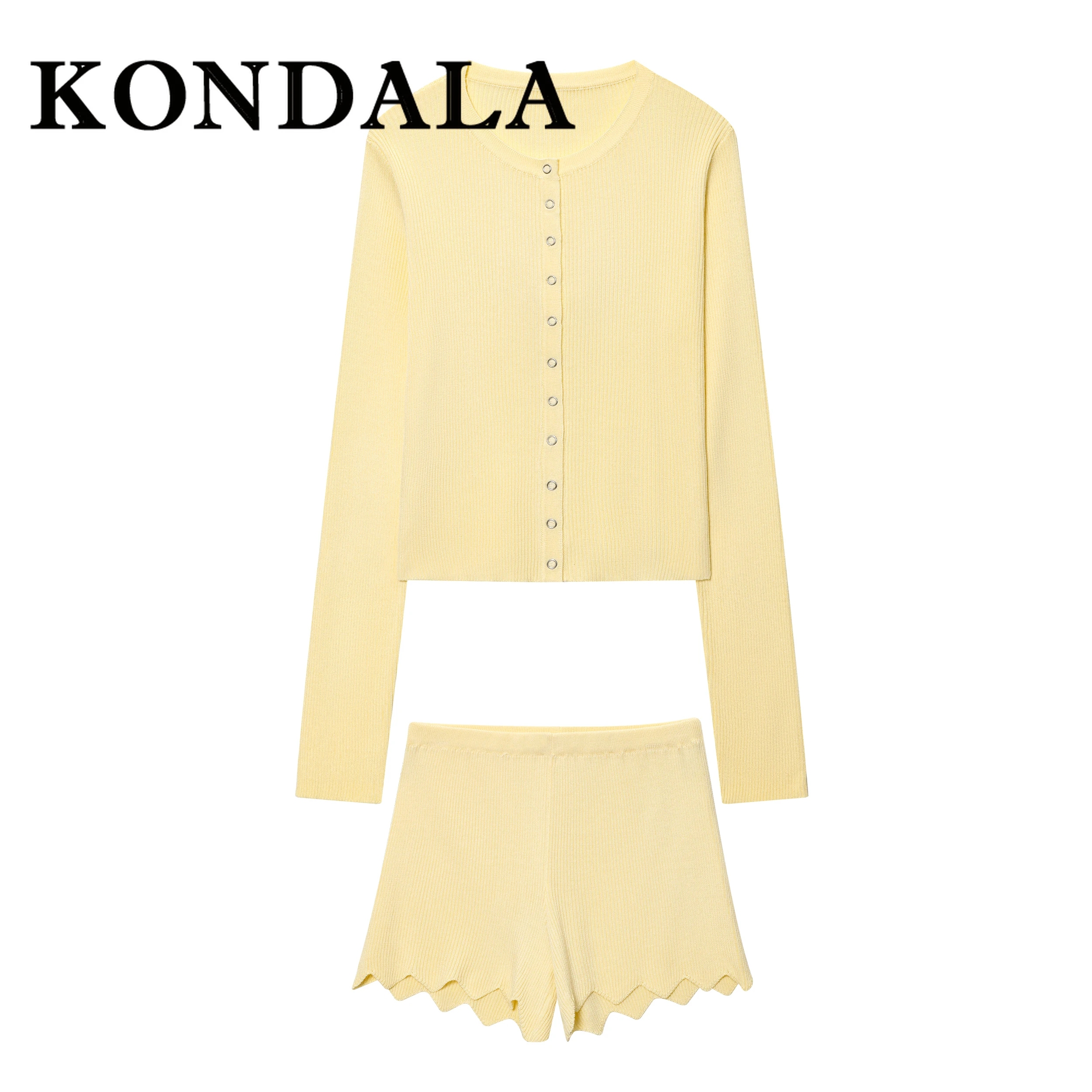 KONDALA Chic Y2K Yellow Woman Suit Single Breasted Knit Shirt+Wave Cut Mini Shorts Fashion 2025 Streetwear Sheath Sexy Mujer Set
KONDALA Chic Y2K Yellow Woman Suit Single Breasted Knit Shirt+Wave Cut Mini Shorts Fashion 2025 Streetwear Sheath Sexy Mujer Set