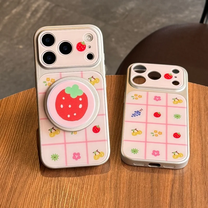 Korean Pink Plaid Pattern Cute Flower Strawberry Cherry Magnetic Phone Case For iPhone 17 Pro 16 15 Pro Max Cover with Stand Cas
Korean Pink Plaid Pattern Cute Flower Strawberry Cherry Magnetic Phone Case For iPhone 17 Pro 16 15 Pro Max Cover with Stand Cas