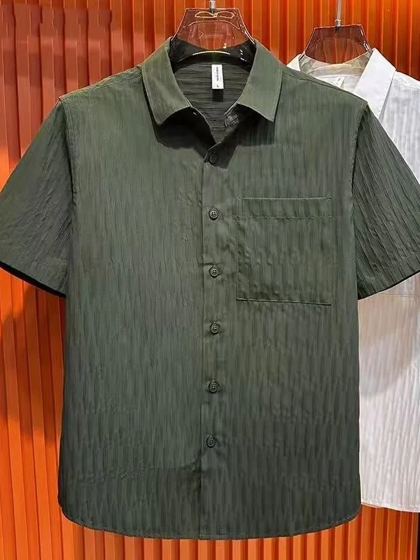 Men's Ice Silk Bubble Weave Shirt Short Sleeve Summer Quick Dry Fashion Brand Ice Sensation Sun Protection Outerwear Shirt
Men's Ice Silk Bubble Weave Shirt Short Sleeve Summer Quick Dry Fashion Brand Ice Sensation Sun Protection Outerwear Shirt