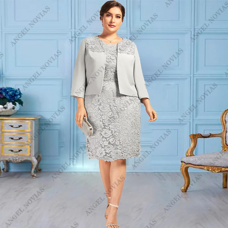 Customized Plus Size Silver Lace Mother of the Bride Dresses with Jacket Wedding Party Dress Vestidos Para Madre De Novia
Customized Plus Size Silver Lace Mother of the Bride Dresses with Jacket Wedding Party Dress Vestidos Para Madre De Novia