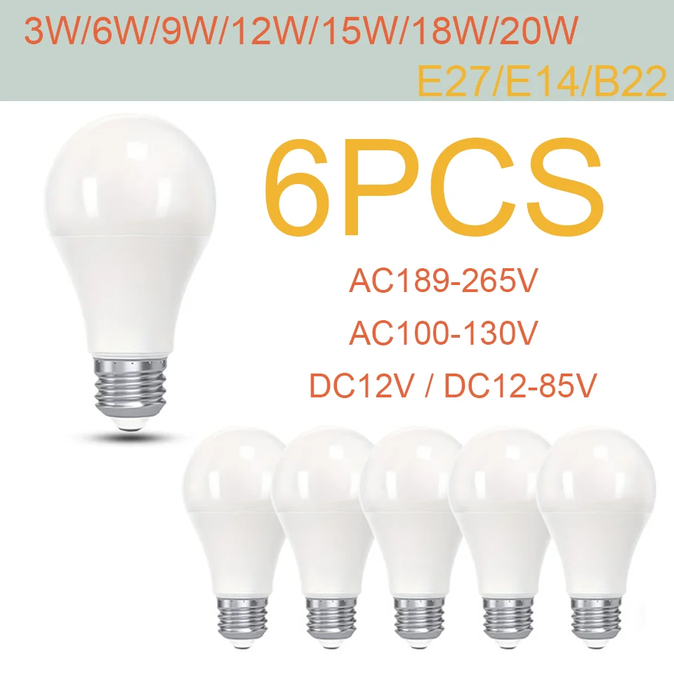 6 шт. светодиодные лампы E27 E14 B22 AC110V/220V/12-85V 3W-20W светодиодные лампы потолочные светодиодные светильники украшения для гостиной спальни
6 шт. светодиодные лампы E27 E14 B22 AC110V/220V/12-85V 3W-20W светодиодные лампы потолочные светодиодные светильники украшения для гостиной спальни