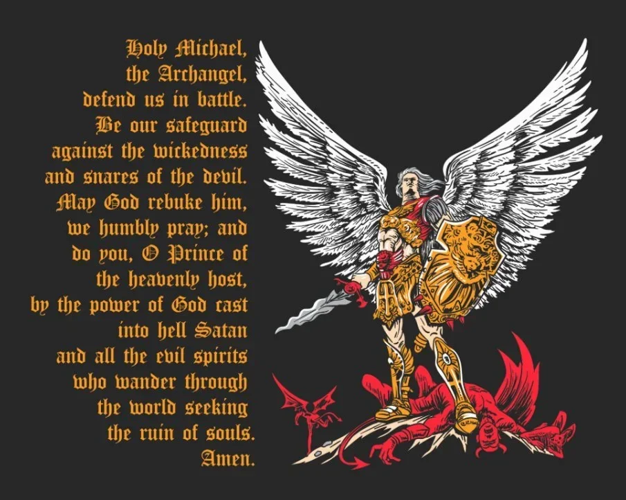The Archangel St Michael Prayer Catholic Church T-Shirt 100% Cotton O-Neck Short Sleeve Summer Casual Mens T-shirt Streetwear
The Archangel St Michael Prayer Catholic Church T-Shirt 100% Cotton O-Neck Short Sleeve Summer Casual Mens T-shirt Streetwear