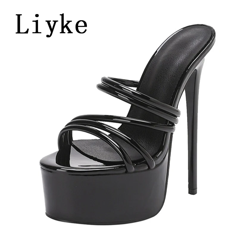 Liyke Summer Open Toe Black Platform High Heels Sexy 16CM Slippers For Ladies Party Strip Pole Dance Shoes Women Sandals Size 42
Liyke Summer Open Toe Black Platform High Heels Sexy 16CM Slippers For Ladies Party Strip Pole Dance Shoes Women Sandals Size 42