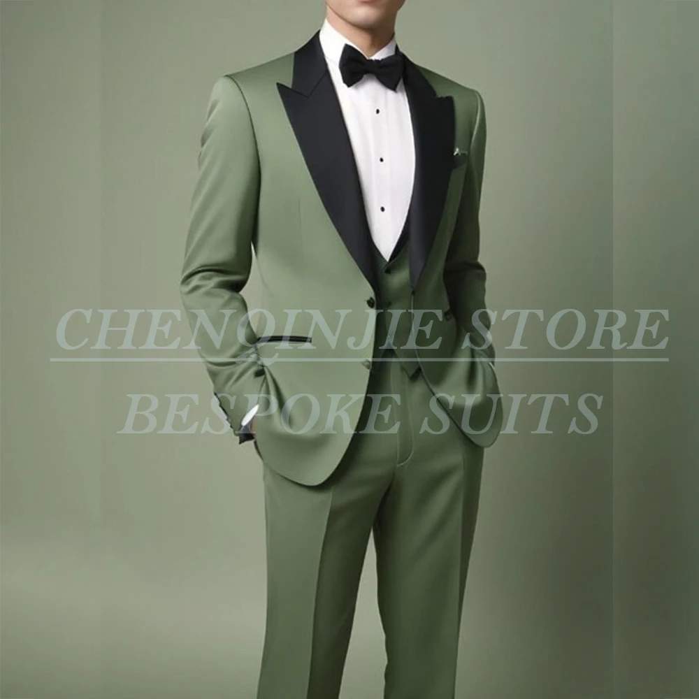 Customzied Suits for Men Fashion Single Breasted Peak Lapel Blazer Formal Wedding 3 Piece Jacket Pants Vest Male Clothing Terno
Customzied Suits for Men Fashion Single Breasted Peak Lapel Blazer Formal Wedding 3 Piece Jacket Pants Vest Male Clothing Terno