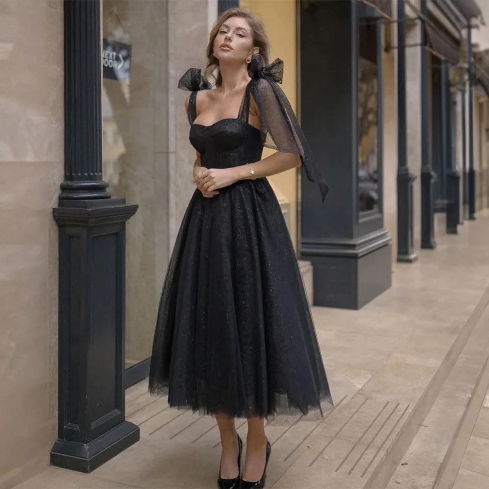 Sweetheart Collar Tulle Bow Straps Prom Dress for Women A-line Tea-Length Lace up Party Evening Gown Pleated Customized vestidos
Sweetheart Collar Tulle Bow Straps Prom Dress for Women A-line Tea-Length Lace up Party Evening Gown Pleated Customized vestidos