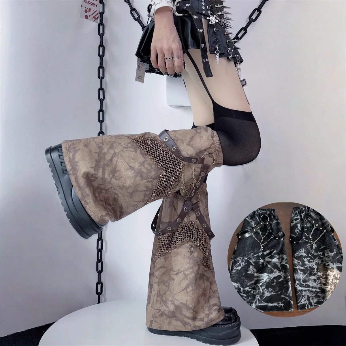 New Japanese Y2K Spice Girl Subculture Chain Punk Gradient Leggings Personality Dark Rock Tie-dye Leg Mid-calf Socks Set
New Japanese Y2K Spice Girl Subculture Chain Punk Gradient Leggings Personality Dark Rock Tie-dye Leg Mid-calf Socks Set