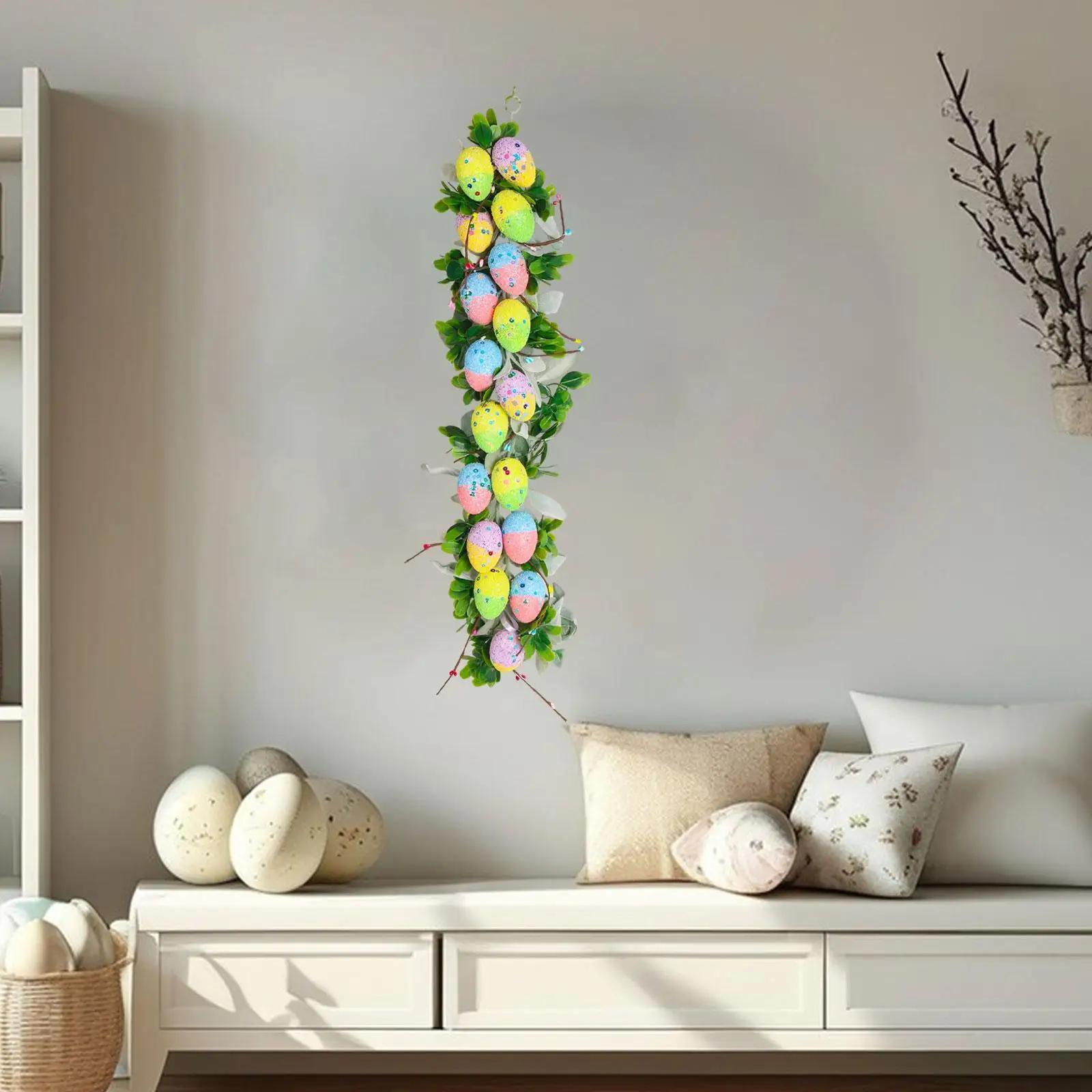 Easter Garland Vine String 27.56 Inches Long Decoration Artificial Easter Egg Garland for Holiday Front Door Party Kitchen Home
Easter Garland Vine String 27.56 Inches Long Decoration Artificial Easter Egg Garland for Holiday Front Door Party Kitchen Home