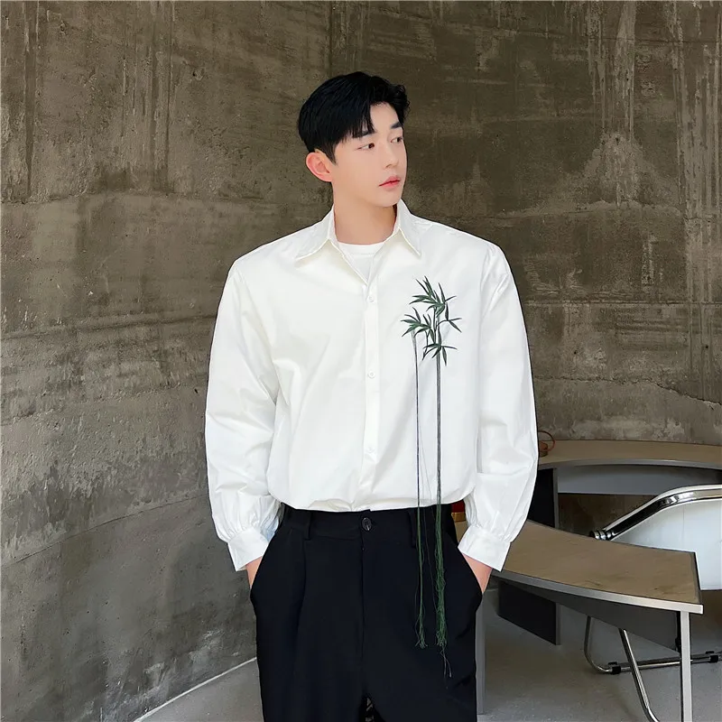 Autumn Faion Embroidered Casual White irt Men Long Sve Korean Sle ular Design Iron Free Trendy Men's Clothing
Autumn Faion Embroidered Casual White irt Men Long Sve Korean Sle ular Design Iron Free Trendy Men's Clothing
