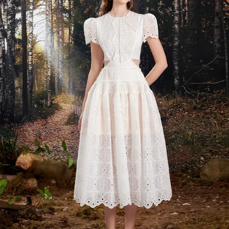 Summer White Dress Bodycon Lace Embroidery Patchwork Vintage Evening Dresses Women Runway Design O-neck Vestidos
Summer White Dress Bodycon Lace Embroidery Patchwork Vintage Evening Dresses Women Runway Design O-neck Vestidos