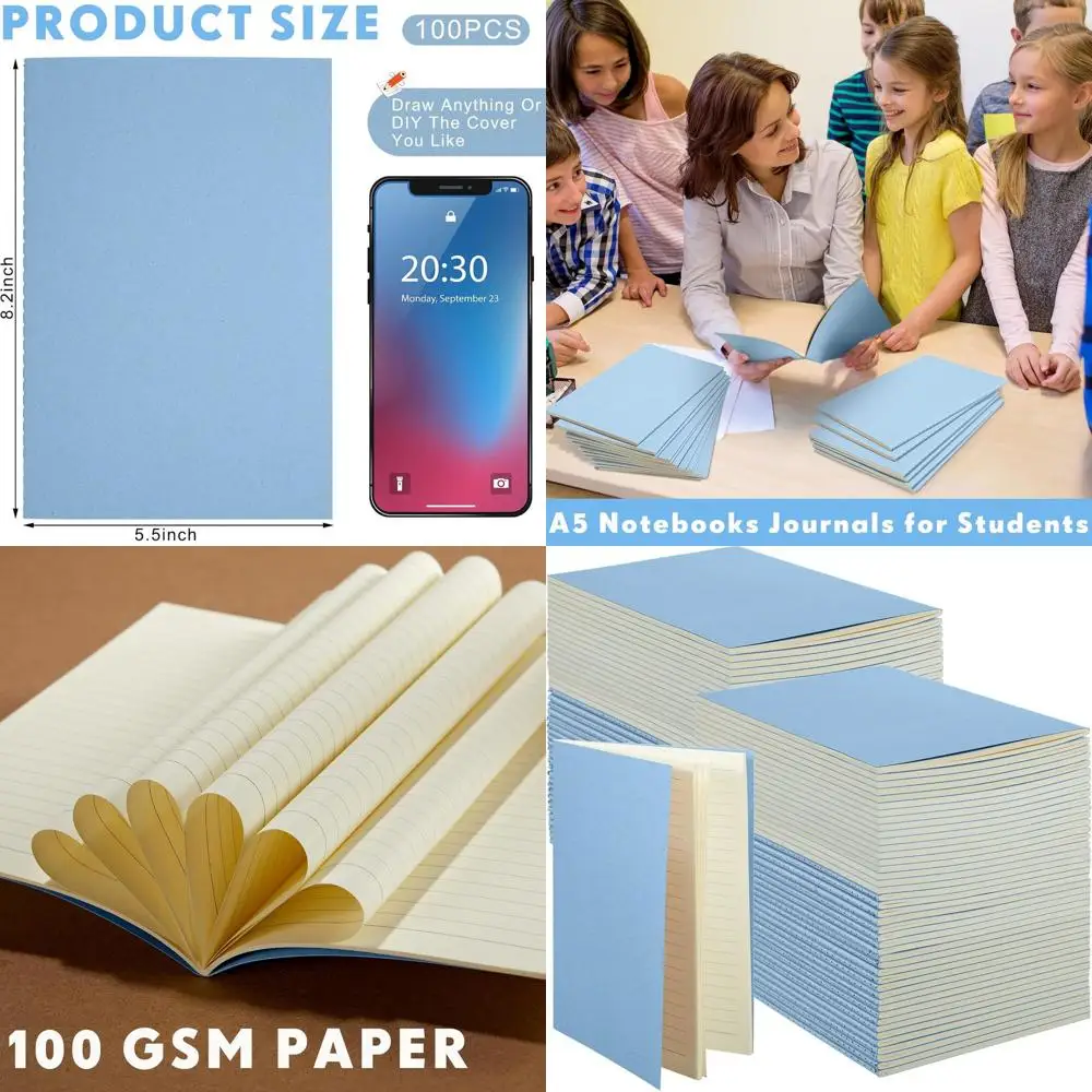 Массовые 100 крафт-блокнотов формата А5 — 60 страниц, 5,5 x 8,3, голубая подкладка для письма и рисования
Массовые 100 крафт-блокнотов формата А5 — 60 страниц, 5,5 x 8,3, голубая подкладка для письма и рисования