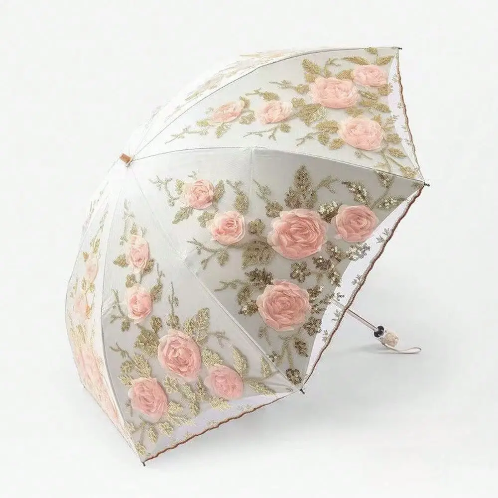 Pcs DoubleLayered Lace Embroidered Sun Umbrella With Princess Design, Suitable For Both Sunny And Rainy Weather
Pcs DoubleLayered Lace Embroidered Sun Umbrella With Princess Design, Suitable For Both Sunny And Rainy Weather