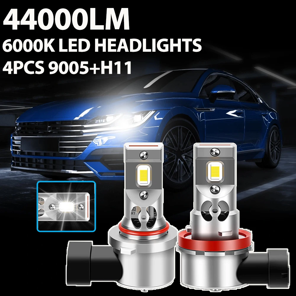 4PCS 9005 H11 LED Combo Headlight Bulbs High/ Low Beam Kit 6000K White 3570 CSP Turbo Fan 1:1 Halogen Replacement Headlamps
4PCS 9005 H11 LED Combo Headlight Bulbs High/ Low Beam Kit 6000K White 3570 CSP Turbo Fan 1:1 Halogen Replacement Headlamps