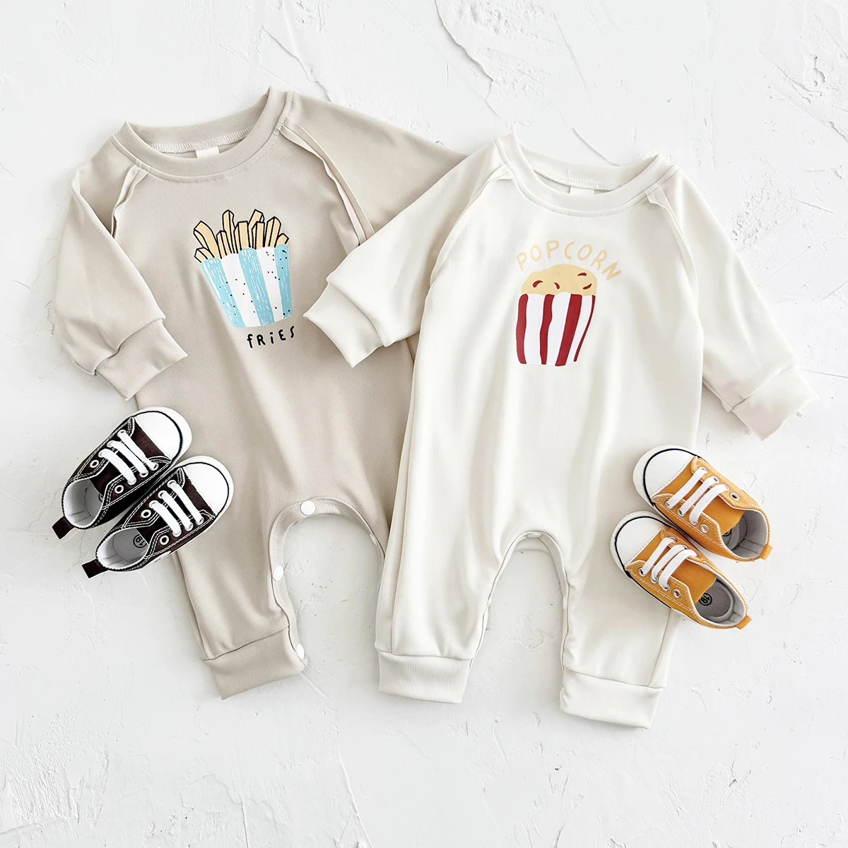 Spring Autumn New Boys Girls Baby Clothes Toddler Romper Comfort Long Sleeves Popcorn French Fries Print Jumpsuit
Spring Autumn New Boys Girls Baby Clothes Toddler Romper Comfort Long Sleeves Popcorn French Fries Print Jumpsuit
