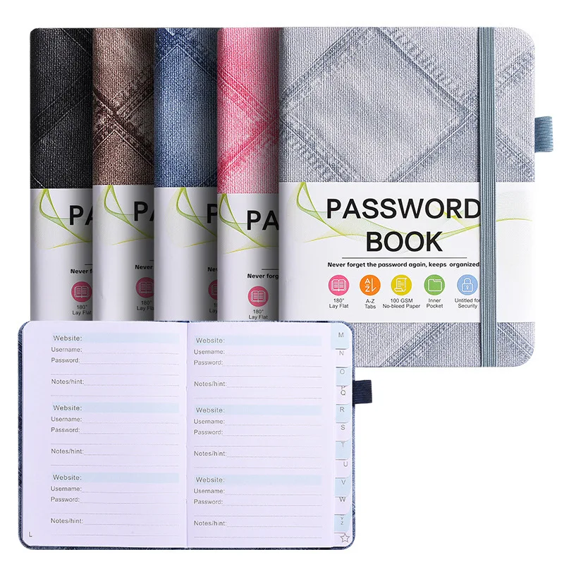 B6 Denim Texture Password Book with Elastic Band Website Address Phone Number Organizer Notebook for Home Office
B6 Denim Texture Password Book with Elastic Band Website Address Phone Number Organizer Notebook for Home Office